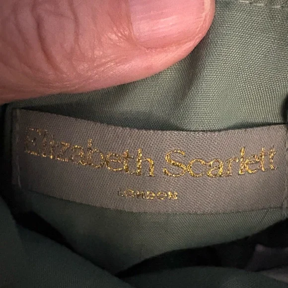 Elizabeth Scarlett Green Palm Embroidered Velvet Coin Pouch - Picture 2 of 4